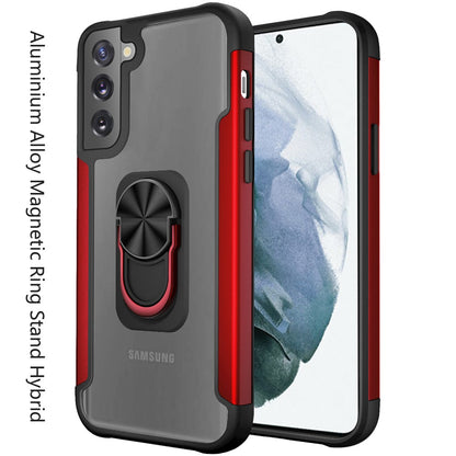 For Samsung Galaxy S22 Ultra Clear Stand Military Grade Design Hybrid Ring Holder Kickstand [Magnetic Car Mount Feature]  Phone Case Cover