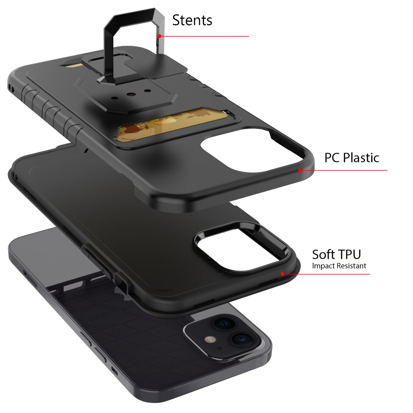 For Apple iPhone 14 Pro Max (6.7") Stylish Wallet with Credit Card Holder & Magnetic Stand Ring Heavy Duty Hybrid  Phone Case Cover