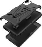 For Cricket Vision 3 Hybrid Armor V Kickstand with Swivel Belt Clip Holster Heavy Duty 3 in 1 Stand Defender Shockproof Rugged  Phone Case Cover