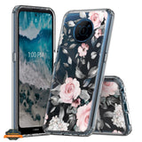 For TCL 30 5G /TCL 30+ Plus /TCL 30 Floral Patterns Design Transparent TPU Silicone Shock Absorption Hard PC Back  Phone Case Cover