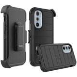 For Motorola Edge+ 2022 /Edge Plus Combo 3in1 Holster Heavy Duty Rugged with Swivel Belt Clip and Kickstand Black Phone Case Cover