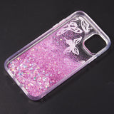 For Apple iPhone 13 /Pro Max Mini Quicksand Waterfall Liquid Glitter Sparkling Pattern Design Floating Bling Hybrid Soft TPU + PC Clear  Phone Case Cover