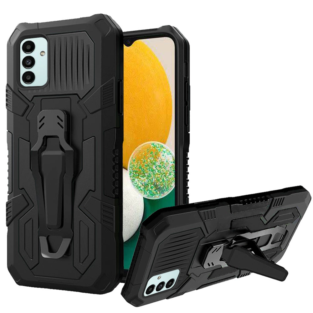 For Samsung Galaxy A13 5G Rugged Heavy Duty Dual Layers Hybrid Shockproof Protective Shell Built in Metal Clip Holder & Kickstand  Phone Case Cover