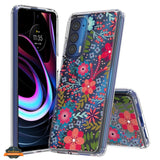 For Motorola Moto G Stylus 5G 2021 Floral Patterns Design Transparent TPU Silicone Shock Absorption Bumper Slim Hard  Phone Case Cover