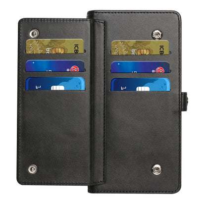 For Apple iPhone 13 Pro Max Ultra Luxury 9 ID Cash Credit Card Slots Holder Carrying Pouch Folio Flip PU Leather Kickstand  Phone Case Cover