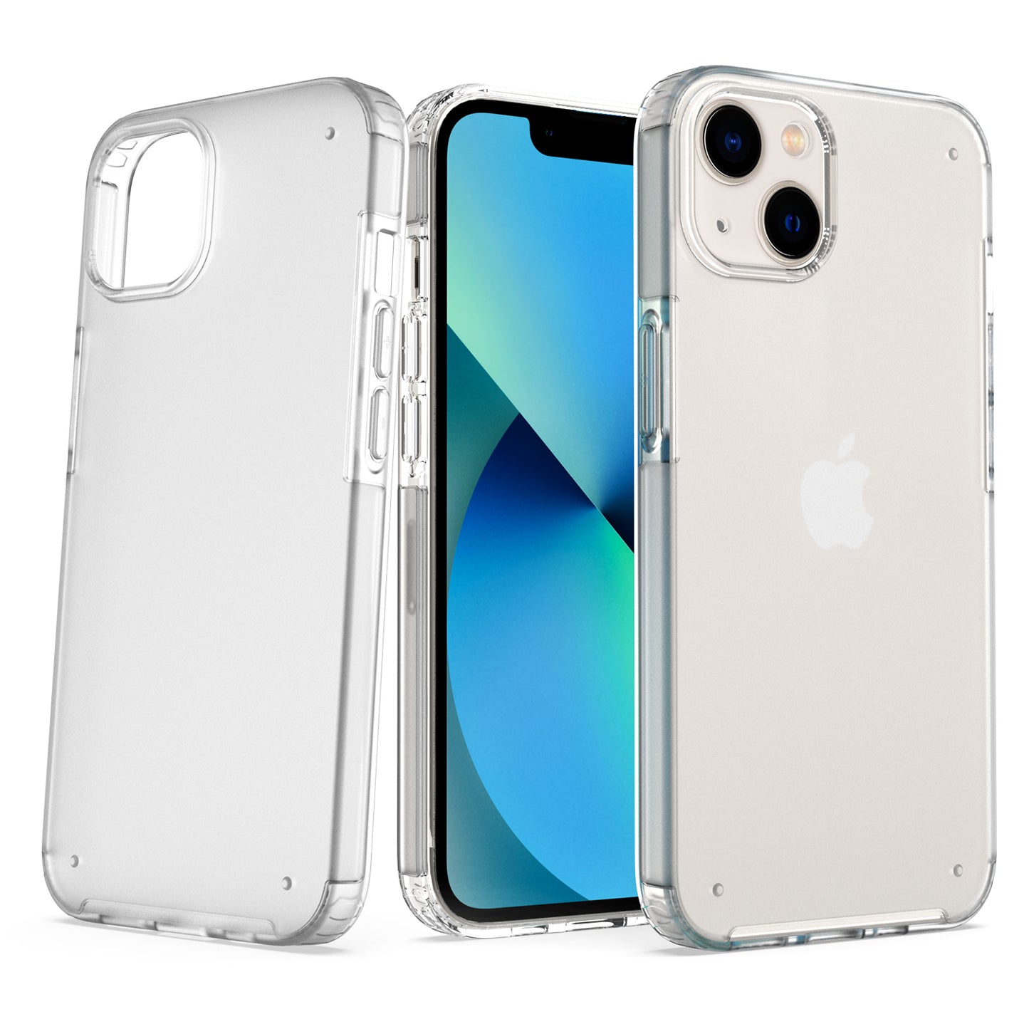 For Apple iPhone 13 Pro Max (6.7") Slim Fit Hybrid Frosted High Quality Sleek Thick Acrylic Hard Back PC TPU Frame  Phone Case Cover