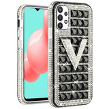 For Apple iPhone 12 Pro Max (6.7") Fashion Luxury 3D Bling Diamonds Rhinestone Jeweled Ornament Shiny Crystal Hybrid Hard  Phone Case Cover