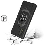 For Wiko Voix Hybrid Dual Layer with 360° Rotate Magnetic Ring Stand Holder Kickstand, 2in1 TPU Rugged PC Shockproof  Phone Case Cover