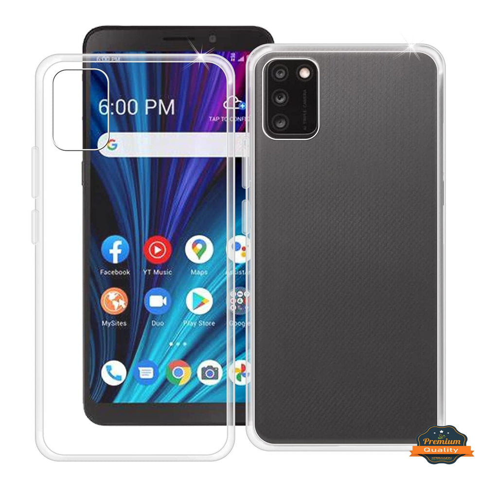 For TCL A3X / A600DL Ultra Slim Transparent Protective Hybrid with Soft TPU Rubber Corner Bumper with Raised Edges Shock Absorption Clear Phone Case Cover