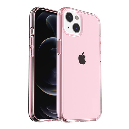 For Apple iPhone 14 Pro Max (6.7") Transparent Shock Absorption Thick TPU Rubber Gel Ultra Thick 3mm Hybrid Protective Pink Phone Case Cover