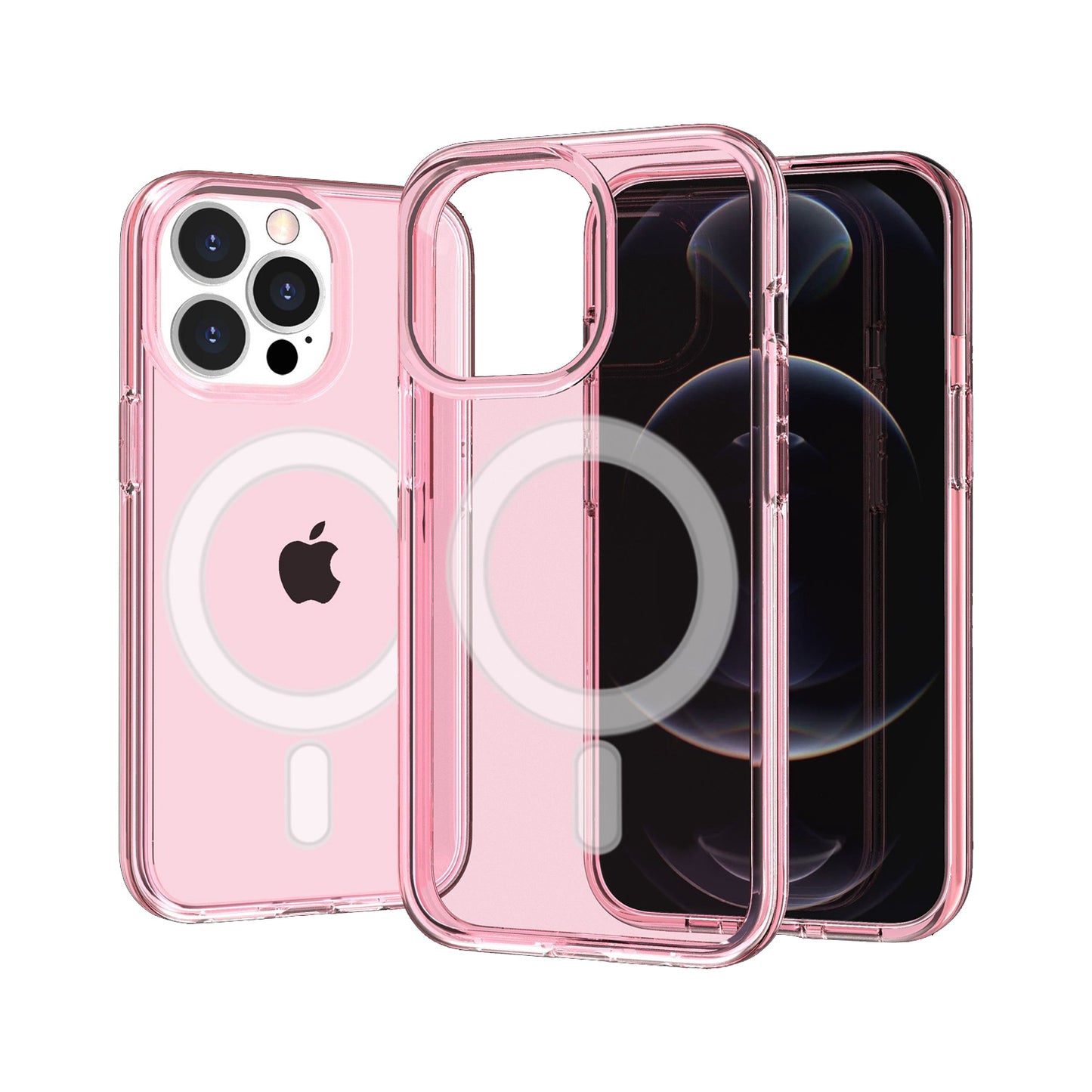 For Apple iPhone 14 Pro (6.1") MagSafe Compatible Transparent Shock Absorption TPU Rubber Gel Ultra Thick Hybrid  Phone Case Cover