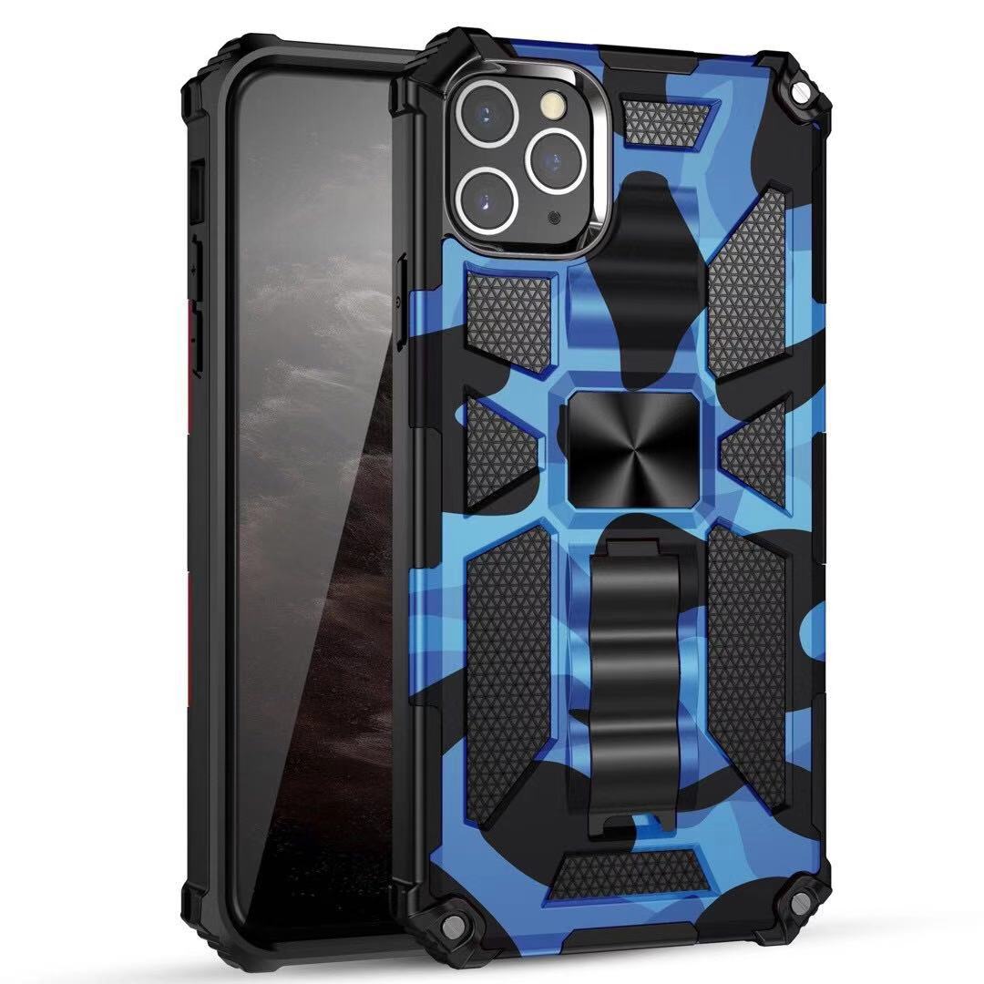 For Apple iPhone 14 Plus (6.7") Heavy Duty Hybrid Camouflage Fold Slide Kickstand [Military Grade] Rugged Protective  Phone Case Cover