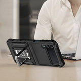 For Samsung Galaxy Z Flip 3 5G Hybrid with Magnetic Ring Holder Stand Kickstand Heavy Duty Rugged Drop Silicone Shockproof  Phone Case Cover