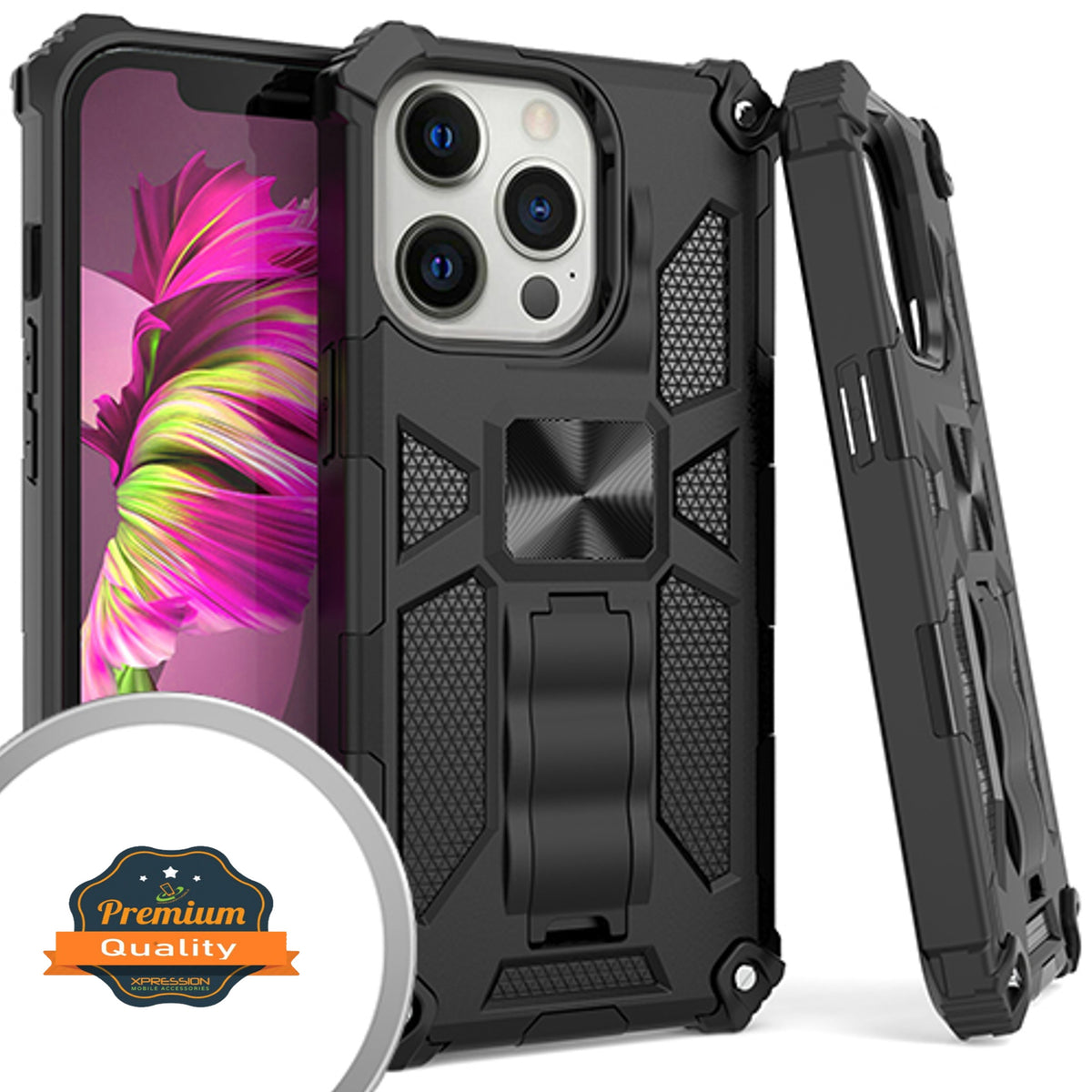For Apple iPhone 14 (6.1") Cases with Invisible Kickstand Stand Dual Layer Hybrid Shockproof Heavy Duty Hard PC + TPU  Phone Case Cover