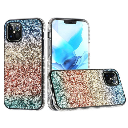 For Apple iPhone 14 /Plus Pro Max Rhinestone Sparkling Rainbow Gradual Glitter Full Diamonds Bling Hybrid Rugged  Phone Case Cover