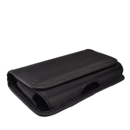For Nokia C200 Pouch Case Universal Horizontal Canvas with Belt Clip Loop Holster Military Grade Cell Phone Holder Cover [Black]