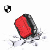 For Apple AirPods 2 & 1 Full-Body Rugged ShockProof Hybrid With Metal Hook Carabiner Heavy Duty Armor Protective Case Cover