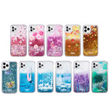 For Apple iPhone 14 Plus (6.7") Quicksand Waterfall Liquid Glitter Sparkling Design Floating Bling Hybrid  Phone Case Cover