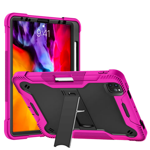 Case for Apple iPad Air 4 / iPad Air 5 / iPad Pro (11 inch) Tough Tablet Strong with Kickstand Hybrid Heavy Duty High Impact Shockproof Protective Stand Pink Tablet Cover