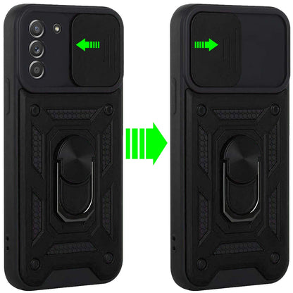 For OnePlus 10T 5G Hybrid Cases with Slide Camera Lens Cover and Ring Holder Kickstand Rugged Dual Layer Heavy Duty  Phone Case Cover