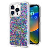 For Apple iPhone 11 (6.1") Colorful Glitter Bling Sparkle Epoxy Glittering Shining Hybrid Hard PC Silicone Shockproof  Phone Case Cover