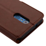 For LG Q7, LG Q7+ PU Leather Wallet with Credit Card Holder Storage Folio Flip Pouch Stand Brown Phone Case Cover