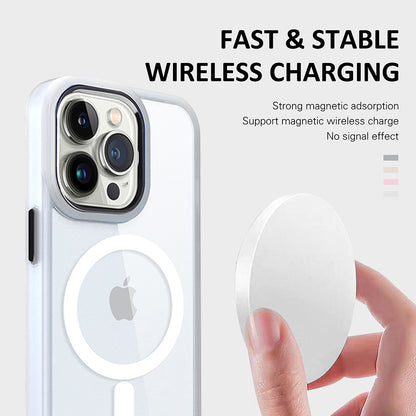 For Apple iPhone 14 /Plus Pro Max Transparent Magnetic Compatible with MagSafe Hybrid Soft Edge Shockproof  Phone Case Cover