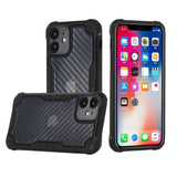 For Apple iPhone 13 /Pro Max Carbon Fiber Design Semi Clear [Military Grade Protection] Heavy Duty Shockproof Rugged Protective  Phone Case Cover