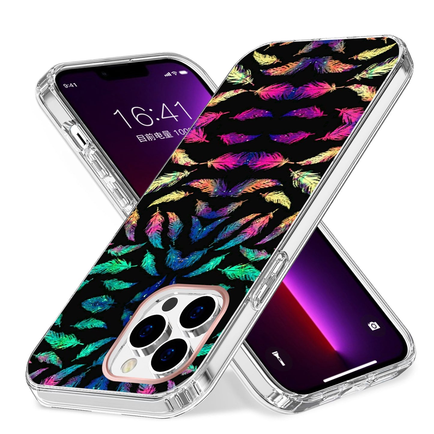 For Apple iPhone 14 Pro (6.1") Creative Stylish Fashion Design Hybrid Rubber TPU Hard PC Shockproof Slim Fit  Phone Case Cover