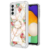For Motorola Moto G Stylus 5G 2022 Fashion Design Pattern Flowers Hybrid Ring Kickstand Bling Diamond Hard PC TPU  Phone Case Cover