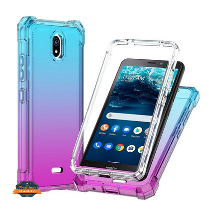 For Nokia C100 Hybrid 2in1 Front Bumper Frame Cover Square Edge Shockproof TPU + Hard PC Anti-Slip Heavy Duty  Phone Case Cover