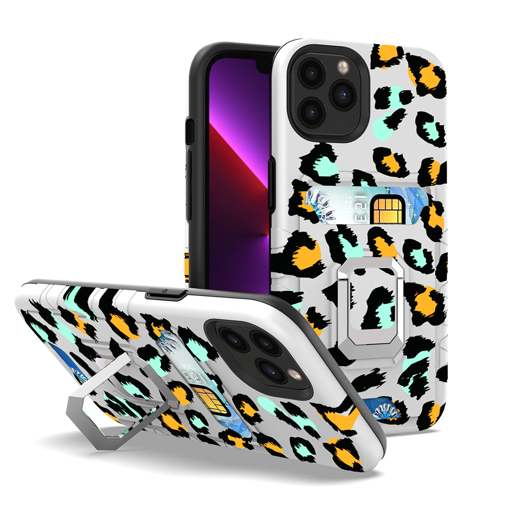 For Apple iPhone 14 Pro Max (6.7") Stylish Wallet with Credit Card Holder & Magnetic Stand Ring Heavy Duty Hybrid  Phone Case Cover