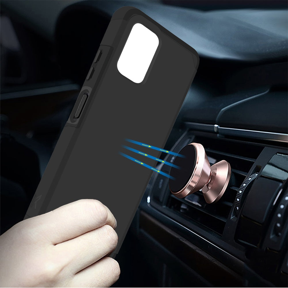 For Cricket Debut Smart Slim Shock Absorption 2in1 Tough Hybrid Dual Layer Hard PC TPU Rubber Frame Armor Defender  Phone Case Cover