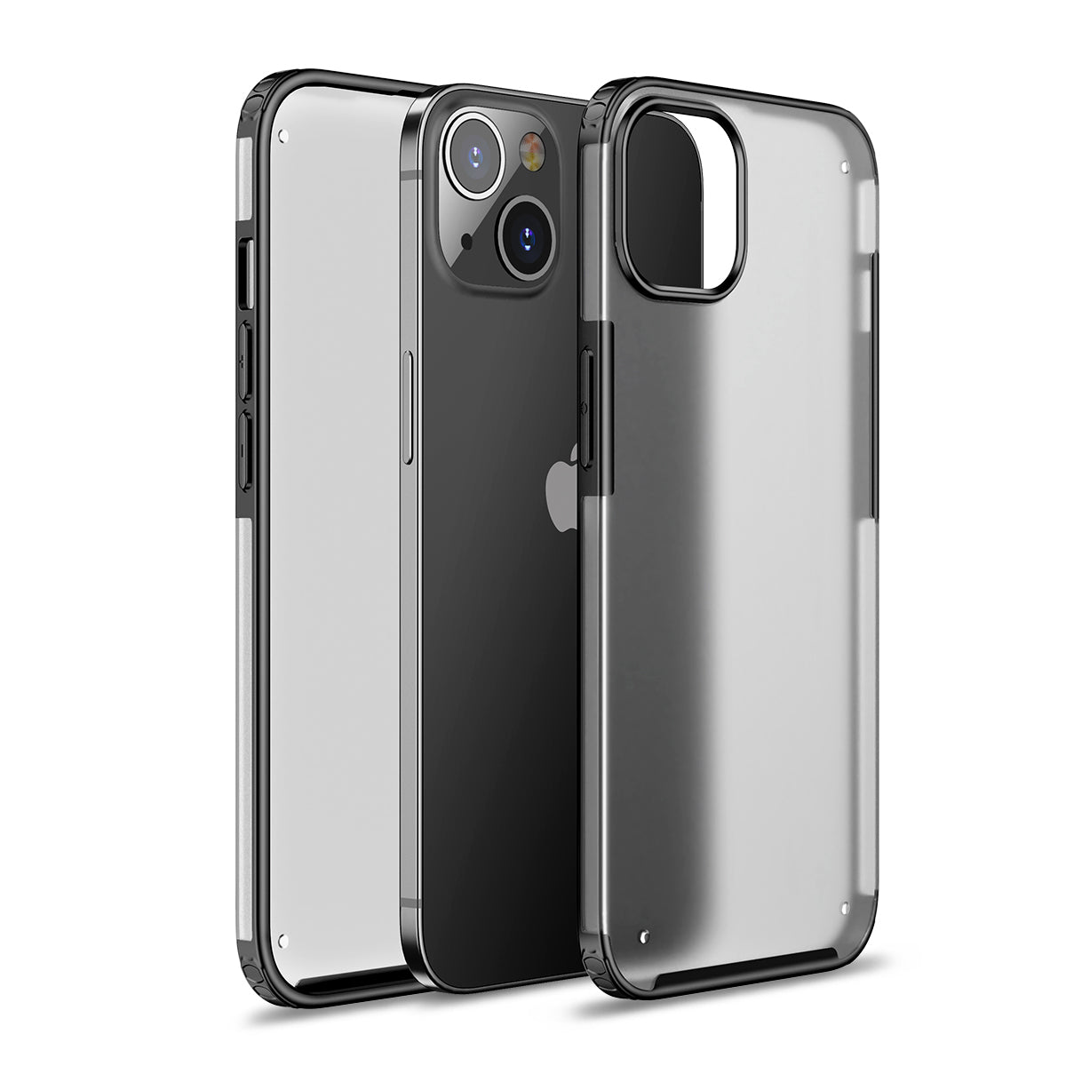 For Apple iPhone 13 Pro Max (6.7") Slim Fit Hybrid Frosted High Quality Sleek Thick Acrylic Hard Back PC TPU Frame  Phone Case Cover