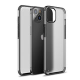 For Apple iPhone 11 (6.1") Semi Transparent Smoke Design Slim Thick Hybrid Hard PC Back and TPU Frame Bumper Protective Clear Phone Case Cover