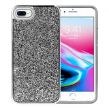 For Apple iPhone 8 Plus/7 Plus/6 Plus/6s Plus Bling Rhinestone Diamond Shiny Glitter Hybrid Dual Layer Rugged Hard Rubber  Phone Case Cover