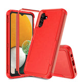 For Samsung Galaxy A13 5G Hybrid Rugged Hard Shockproof Drop-Proof with 3 Layer Protection, Military Grade Heavy-Duty Armor Design Red Phone Case Cover