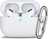 For Apple AirPods 3 (2021) Full Protective Silicone TPU Skin Accessories with Keychain [Front LED Visible] Hybrid Shockproof Clear