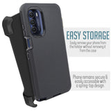 For Samsung Galaxy S23 Ultra Heavy Duty Rugged Shockproof Body Protection Hybrid Kickstand with Swivel Belt Clip Holster Black Phone Case Cover