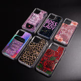 For Samsung Galaxy S22 /Plus Ultra Hybrid Bling Luxury Fashion Design Flowing Liquid Glitter Floating Quicksand Sparkle Glitter Soft TPU + PC  Phone Case Cover