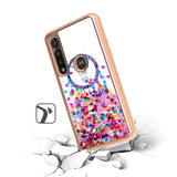 For Apple iPhone 13 Pro (6.1") Waterfall Quicksand Flowing Liquid Glitter Water Design Electroplating Bling TPU Hybrid Frame Protective  Phone Case Cover