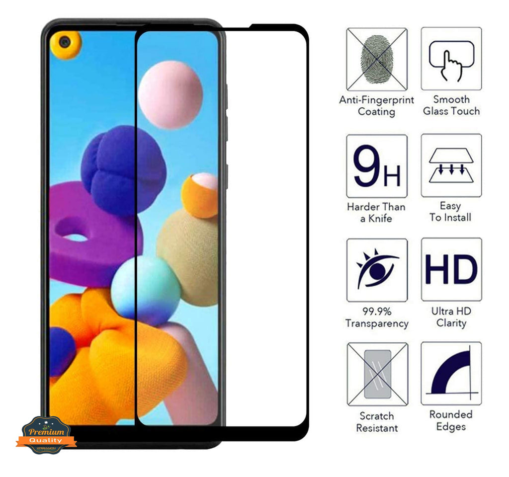 For TCL 30 Z Screen Protector, 9H Hardness Full Glue Adhesive Tempered Glass 3D Curved HD Glass Protector Clear Black Screen Protector