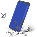 For Cricket Icon 4 Ultra Slim Shock Absorption 2in1 Tuff Hybrid Dual Layer Hard PC TPU Rubber Frame Armor Defender Blue Phone Case Cover