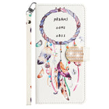 For Apple iPhone 11 (6.1") Fashion Diamond Bling Design Wallet Pouch Card Slots PU Leather With Lanyard  Phone Case Cover