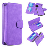 For Apple iPhone 13 /Pro Max Mini Wallet Case Magnetic Detachable Zipper Pocket PU Leather Flip Pouch with 7 Credit Card Slots Holder  Phone Case Cover