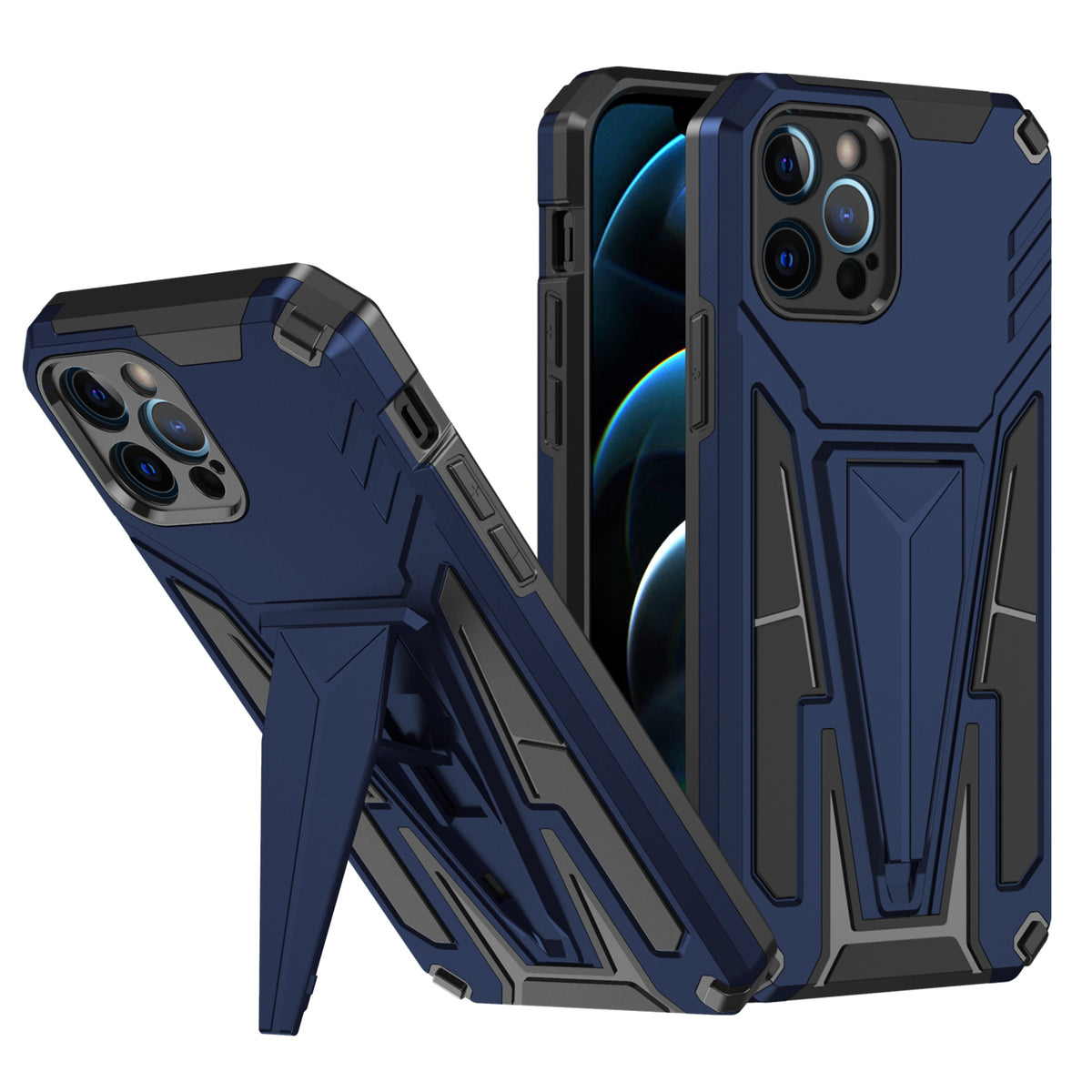 For Apple iPhone 14 /Plus Pro Max Heavy Duty Protection Hybrid Kickstand Rugged Shockproof Military Grade Dual Layer  Phone Case Cover