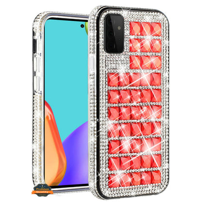 For Samsung Galaxy S22 Ultra Diamonds Sparkle 3D Crystal Glitter Bling Shiny Rhinestone Hybrid Bumper Protective  Phone Case Cover