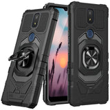 For T-Mobile Revvl 6 Pro 5G /Revvl 6 5G Full-Body 2in1 Magnetic Car Mount Metal Ring Holder Kickstand Heavy Duty Hybrid  Phone Case Cover