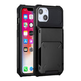 For Apple iPhone 13 Pro (6.1") Multiple Wallet Hidden Credit Card Holder (Upto 5 Cards) Shockproof Hybrid Armor Durable  Phone Case Cover