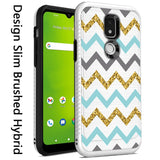 For Cricket Icon 3 (2021) Cute Design Printed Pattern Fashion Brushed Texture Shockproof Dual Layer Hybrid Slim Protective Had PC + TPU Rubber  Phone Case Cover